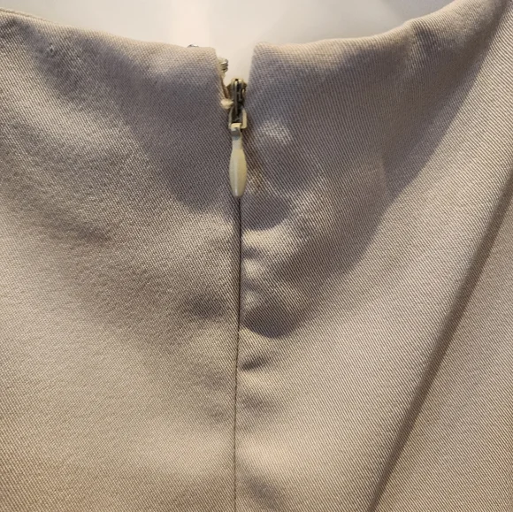 New Olivia Mathews Beige A-Line Dress Square Neck Minimalist Modest Sundress 6P - Picture 6 of 9